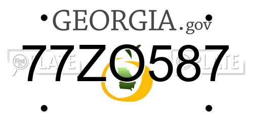 77ZO587 Georgia License Plate