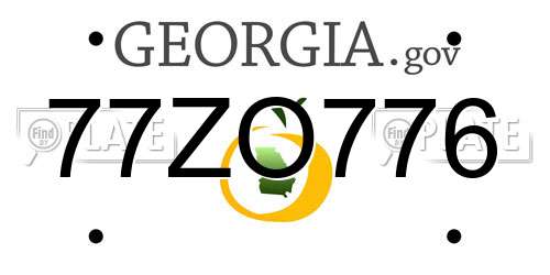 77ZO776 Georgia License Plate