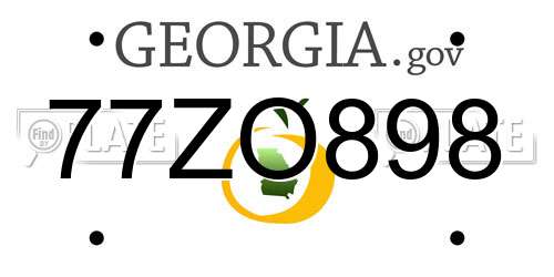 77ZO898 Georgia License Plate