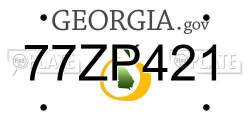 77ZP421 Georgia License Plate