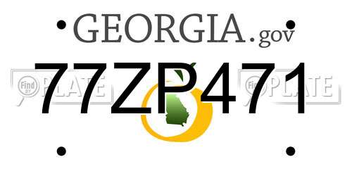77ZP471 Georgia License Plate
