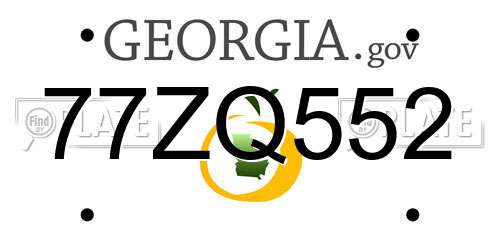 77ZQ552 Georgia License Plate