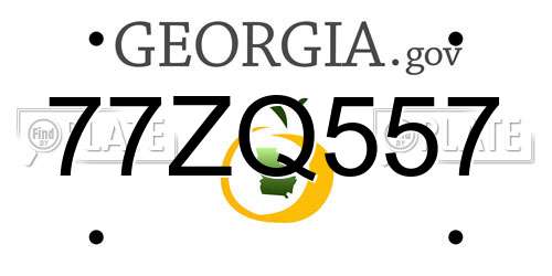 77ZQ557 Georgia License Plate
