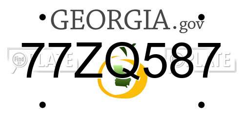 77ZQ587 Georgia License Plate