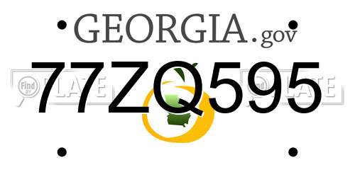 77ZQ595 Georgia License Plate