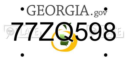 77ZQ598 Georgia License Plate