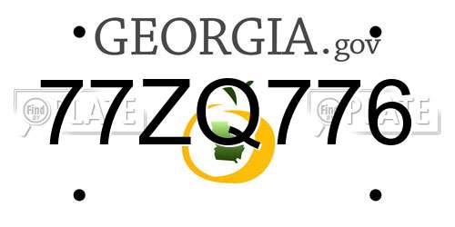 77ZQ776 Georgia License Plate