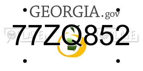 77ZQ852 Georgia License Plate