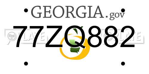77ZQ882 Georgia License Plate