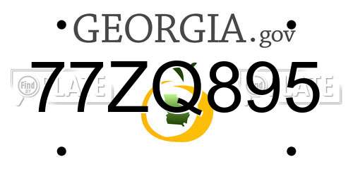 77ZQ895 Georgia License Plate