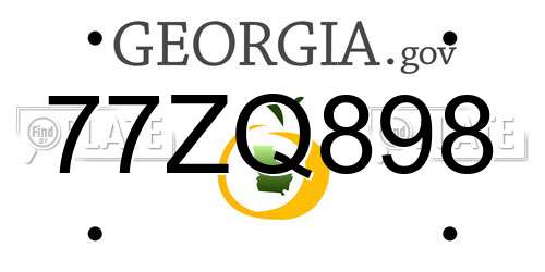 77ZQ898 Georgia License Plate
