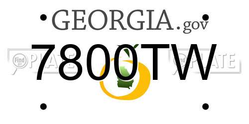 7800TW Georgia License Plate
