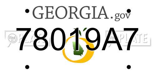 78019A7 Georgia License Plate