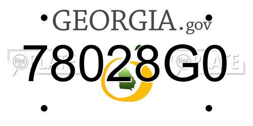 78028G0 Georgia License Plate