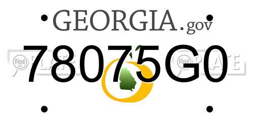 78075G0 Georgia License Plate