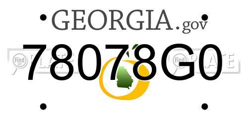 78078G0 Georgia License Plate