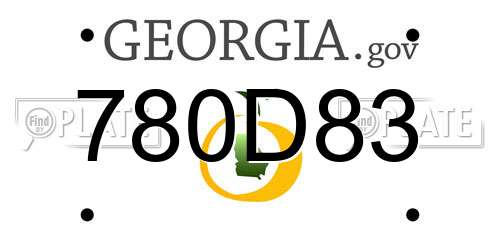 780D83 Georgia License Plate