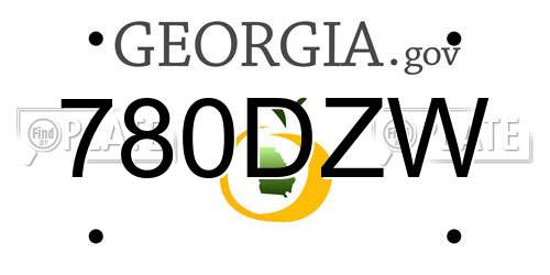 780DZW Georgia License Plate