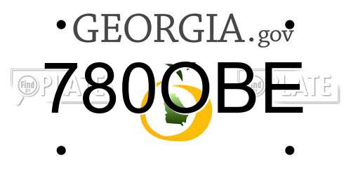 780OBE Georgia License Plate