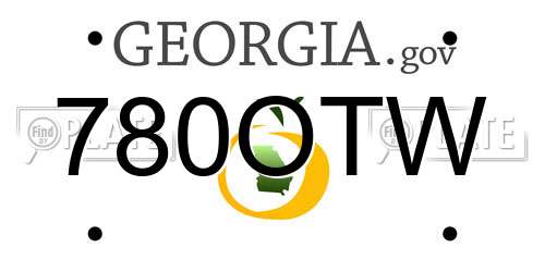 780OTW Georgia License Plate