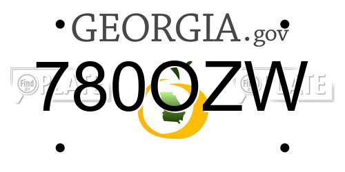 780OZW Georgia License Plate