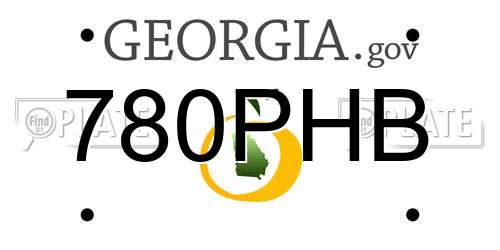780PHB Georgia License Plate
