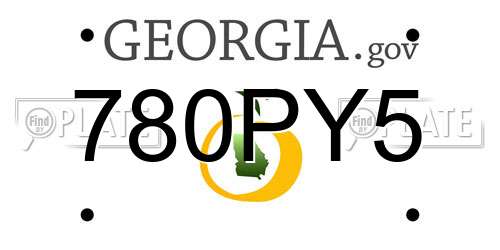 780PY5 Georgia License Plate