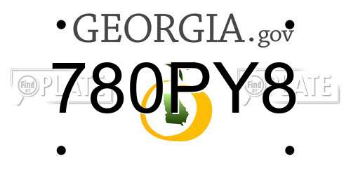 780PY8 Georgia License Plate