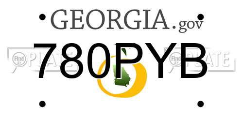 780PYB Georgia License Plate