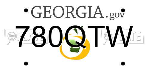 780QTW Georgia License Plate