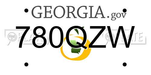 780QZW Georgia License Plate