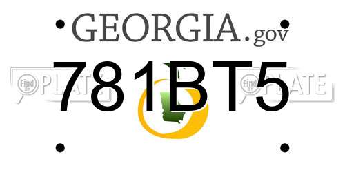 781BT5 Georgia License Plate