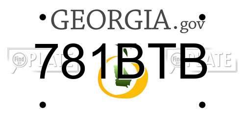 781BTB Georgia License Plate