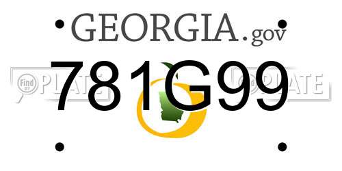 781G99 Georgia License Plate