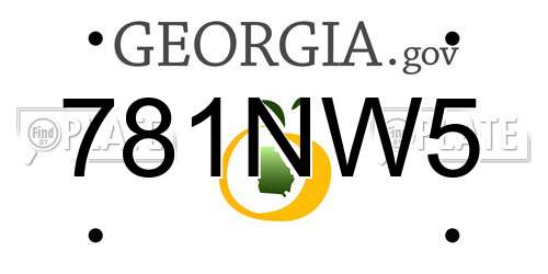 781NW5 Georgia License Plate