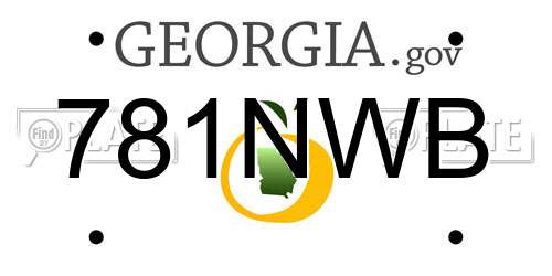 781NWB Georgia License Plate