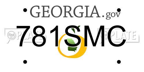 781SMC Georgia License Plate
