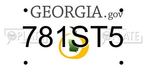 781ST5 Georgia License Plate
