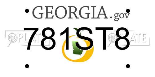 781ST8 Georgia License Plate