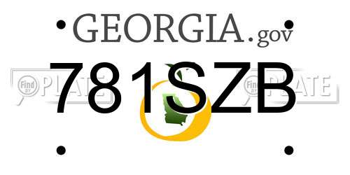 781SZB Georgia License Plate