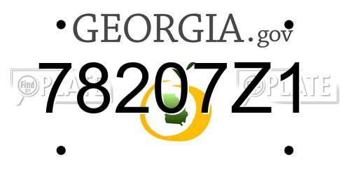 78207Z1 Georgia License Plate