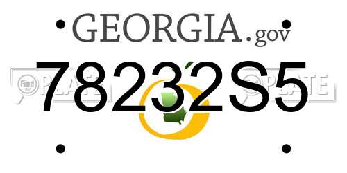 78232S5 Georgia License Plate
