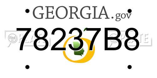 78237B8 Georgia License Plate