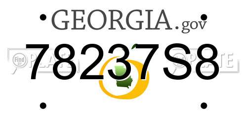 78237S8 Georgia License Plate