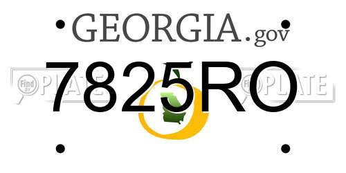 7825RO Georgia License Plate