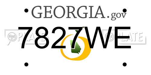 7827WE Georgia License Plate