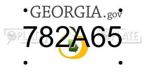 782A65 Georgia License Plate
