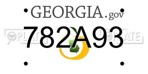 782A93 Georgia License Plate