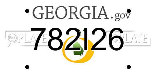 782I26 Georgia License Plate