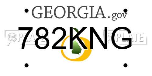 782KNG Georgia License Plate